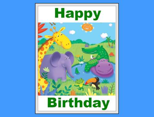 Jungle Animals Edible Icing Image - Click Image to Close